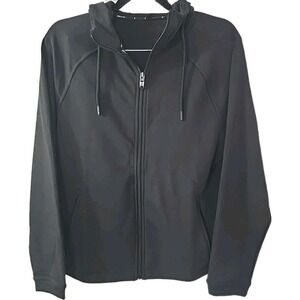 Public Rec Weekend Hoodie Jacket Black Stretch Full Zip Pima Sweatshirt‎ Mens S
